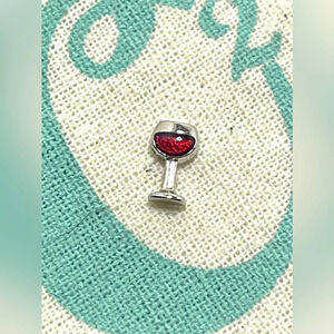 Origami Owl Living Lockets HTF Retired Original Red Wine Glass Floating Charm